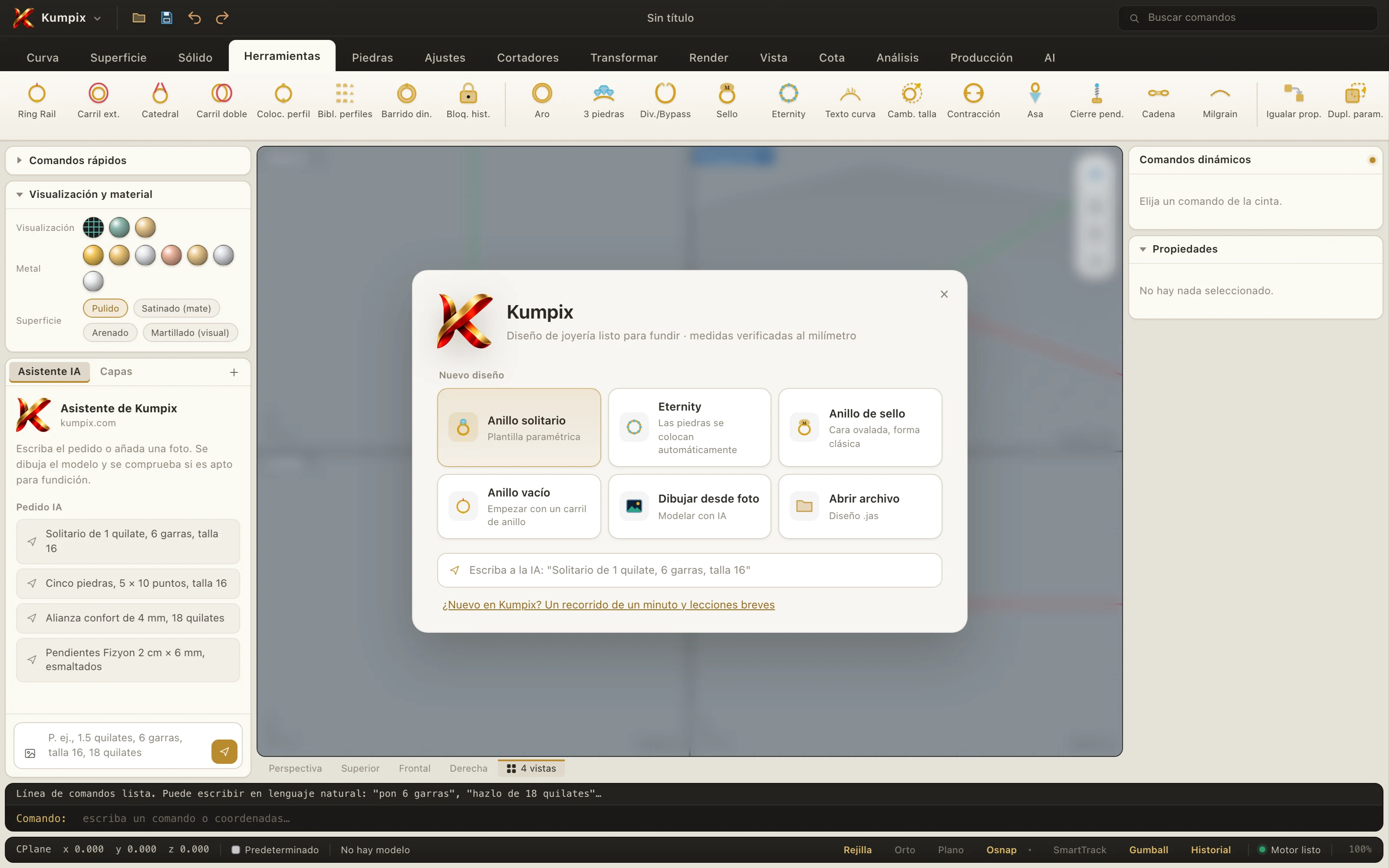 Pantalla de bienvenida de Kumpix: nuevo diseño, plantillas e IA