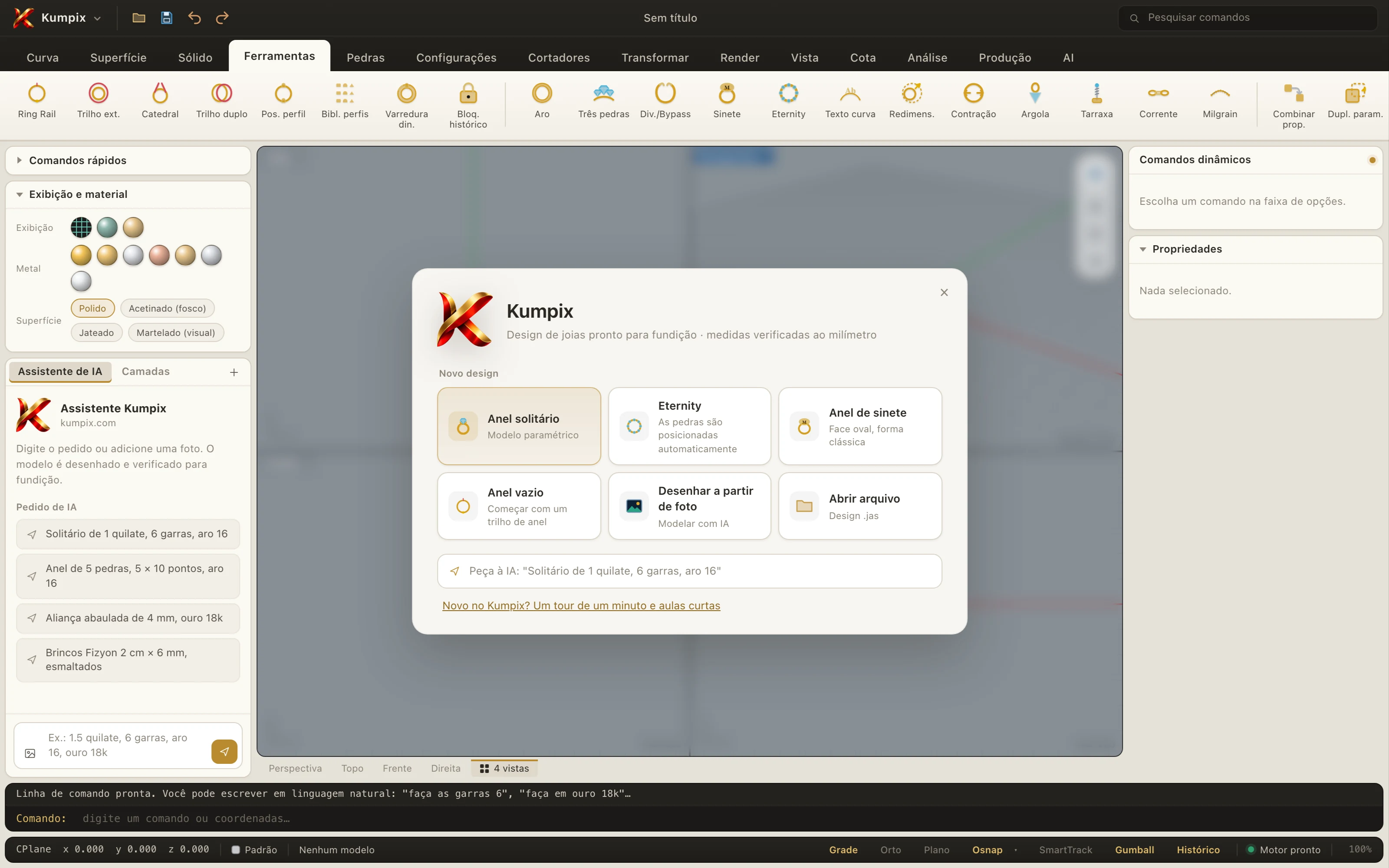 Tela de boas-vindas do Kumpix: novo design, modelos e IA